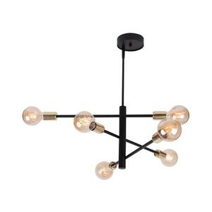 Csillár rúdon ONYX 6xE27/60W/230V fekete/arany kép