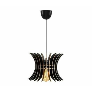 Csillár zsinóron 1xE27/60W/230V fekete átm. 20 cm kép