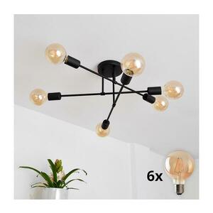 LED Felületre szerelhető csillár CAMBRIDGE 6xE27/8W/230V fekete kép