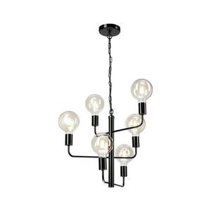 Csillár láncon ORLANDO 6xE27/60W/230V fekete kép