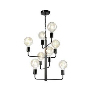 Csillár láncon ORLANDO 8xE27/60W/230V fekete kép