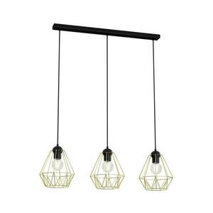 Csillár zsinóron BERGEN 3xE27/60W/230V fekete/arany kép