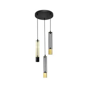 LED Csillár zsinóron BARS 3xGU10/4, 8W/230V fekete/arany kép