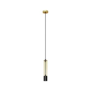 Csillár zsinóron BARS 1xGU10/20W/230V arany/fekete kép