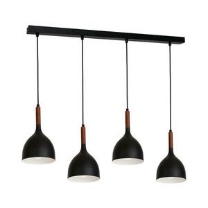 Csillár zsinóron NOAK WOOD 4xE27/15W/230V fekete/bükkfa kép