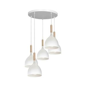 Csillár zsinóron NOAK WOOD 5xE27/15W/230V fehér/bükkfa kép