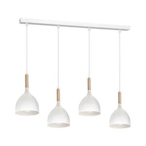 Csillár zsinóron NOAK WOOD 4xE27/15W/230V fehér/bükkfa kép