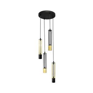 LED Csillár zsinóron BARS 4xGU10/4, 8W/230V fekete/arany kép
