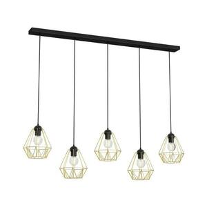 Csillár zsinóron BERGEN 5xE27/60W/230V fekete/arany kép