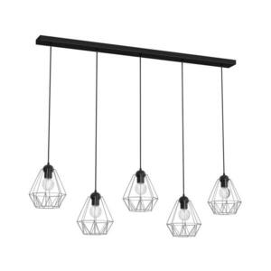 Csillár zsinóron BERGEN 5xE27/60W/230V fekete/fényes króm kép