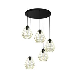Csillár zsinóron BERGEN 5xE27/60W/230V fekete/arany kép