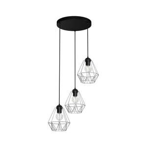 Csillár zsinóron BERGEN 3xE27/60W/230V fekete/fényes króm kép