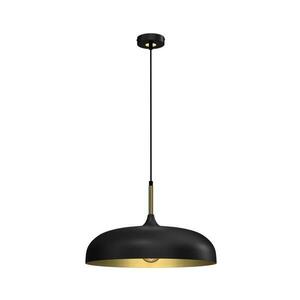 Csillár zsinóron LINCOLN 1xE27/60W/230V á. 45 cm fekete kép