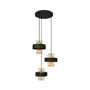 Csillár zsinóron VOLTA 3xE27/15W/230V fekete/arany kép
