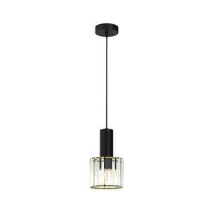 Csillár zsinóron CRISTAL 1xE27/60W/230V fekete kép