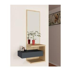 Fali tükör polccal STELLA 90x49 cm barna/antracit kép
