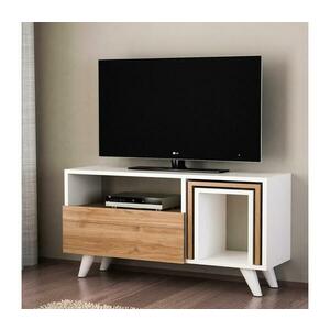 TV asztal NOVELLA 51x90 cm fehér/barna kép