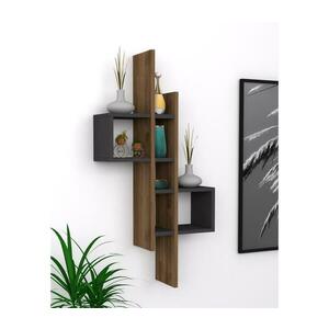 Fali polc EMSE 108x53, 8 cm barna/antracit kép