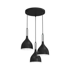 Csillár zsinóron NOAK 3xE27/15W/230V fekete/króm kép