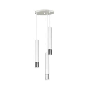 Csillár zsinóron NEST 3xGU10/8W/230V fehér/fényes króm kép