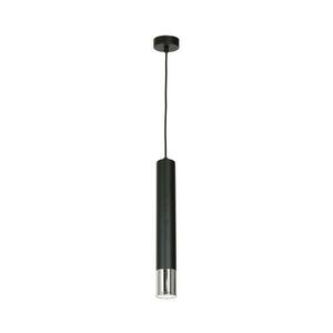 Csillár zsinóron NEST 1xGU10/8W/230V fekete/fényes króm kép