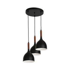 Csillár zsinóron NOAK WOOD 3xE27/15W/230V fekete/bükkfa kép