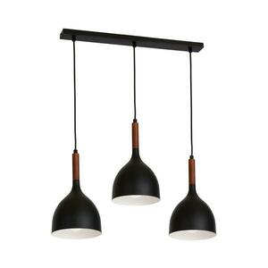 Csillár zsinóron NOAK WOOD 3xE27/15W/230V fekete/bükkfa kép
