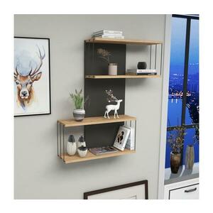 Fali polc DESTAN 96x65 cm antracit/barna kép