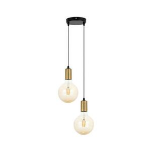 Csillár zsinóron MIROS 2xE27/60W/230V kerek fekete/arany kép
