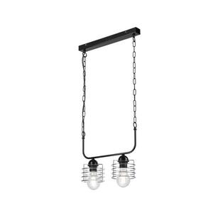 Csillár láncon MORGAN 2xE27/60W/230V fekete/króm kép