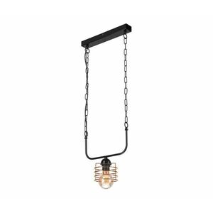 Csillár láncon MORGAN 1xE27/60W/230V fekete/réz kép