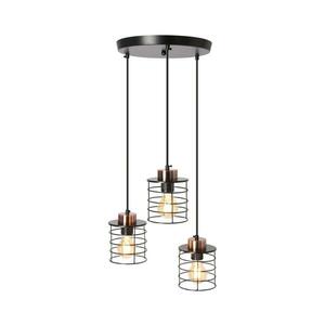 Csillár zsinóron GLOB 3xE27/40W/230V fekete kép