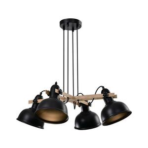 Csillár zsinóron RENO 4xE27/40W/230V fekete/barna kép