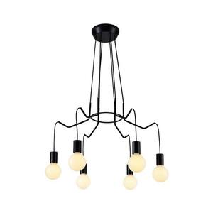 Csillár zsinóron BASSO 6xE27/40W/230V fekete kép