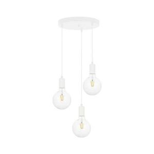 Csillár zsinóron MIROS 3xE27/60W/230V kerek fehér kép