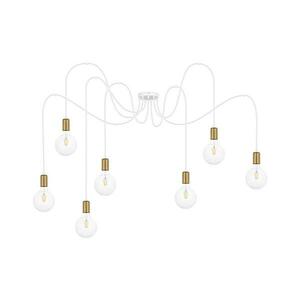 Csillár zsinóron MIROS 7xE27/60W/230V pók fehér/arany kép