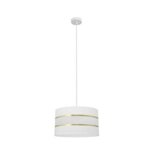 Csillár zsinóron HELEN 1xE27/15W/230V á. 35 cm fehér/arany kép