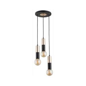 Csillár zsinóron BOLID 3xE27/60W/230V arany/fekete kép