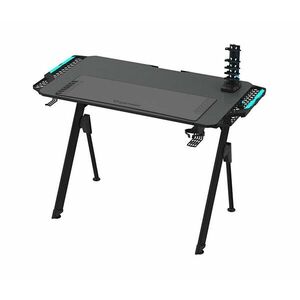 Gaming asztal FALCON LED RGB háttérvilágítással 116x60 cm fekete kép