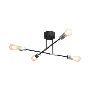 Csillár rúdon FLAME 4xE27/60W/230V fekete/fényes króm kép
