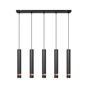 LED Csillár zsinóron TUBA 5xGU10/6, 5W/230V fekete/réz kép