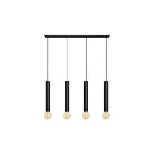 Csillár zsinóron TUBA 4xE27/15W/230V fekete kép