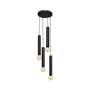 Csillár zsinóron TUBA 4xE27/15W/230V fekete kép