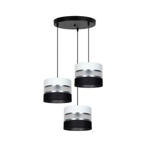 Csillár zsinóron CORAL 3xE27/60W/230V fekete/fehér/króm átm. 45 cm kép