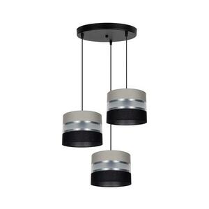 Csillár zsinóron CORAL 3xE27/60W/230V fekete/szürke/króm átm. 45 cm kép