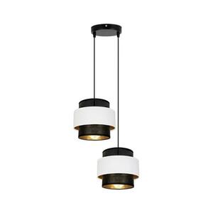 Csillár zsinóron NESS 2xE27/60W/230V á. 30 cm fekete/fehér kép