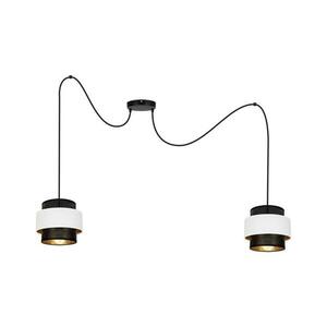 Csillár zsinóron NESS 2xE27/60W/230V pók fekete/fehér kép