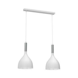 Csillár zsinóron NOAK 2xE27/15W/230V fehér/króm kép