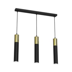 Csillár zsinóron CASSA 3xGU10/8W/230V fekete/arany kép