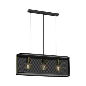 Csillár zsinóron KAGA 3xE27/60W/230V fekete/arany kép